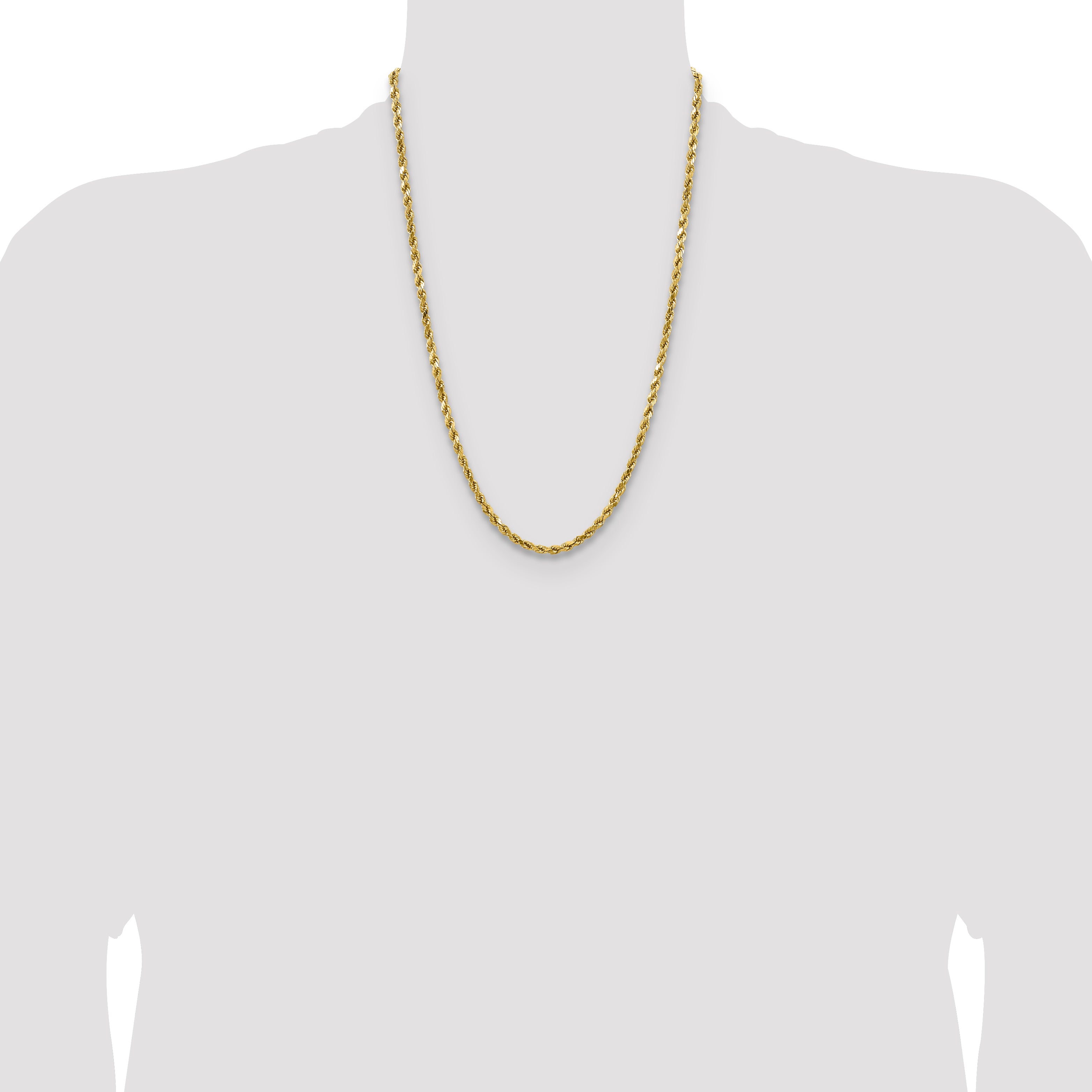 14k 4.0mm Semi-solid D/C Rope Chain