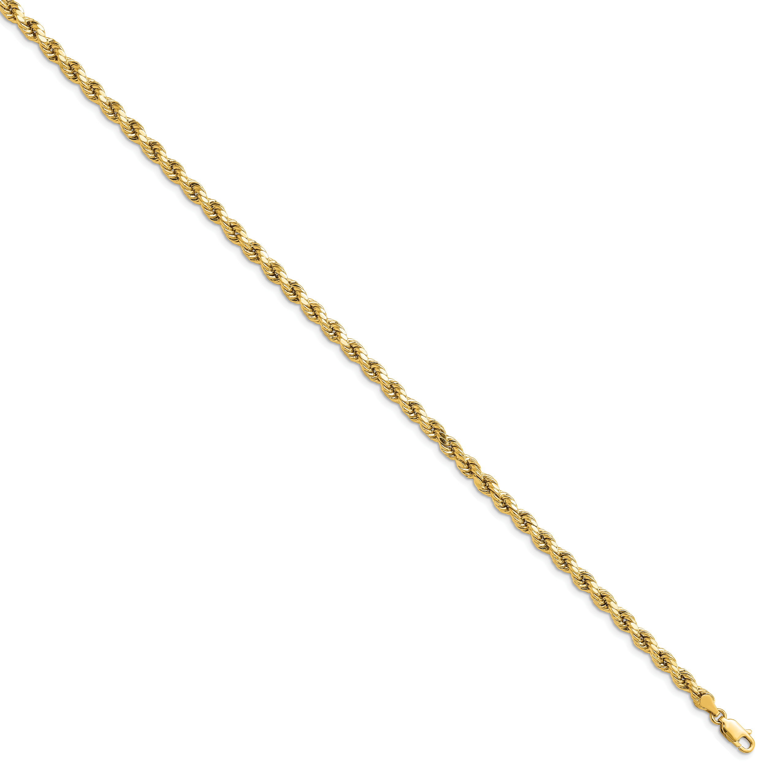 14k 4.0mm Semi-solid D/C Rope Chain