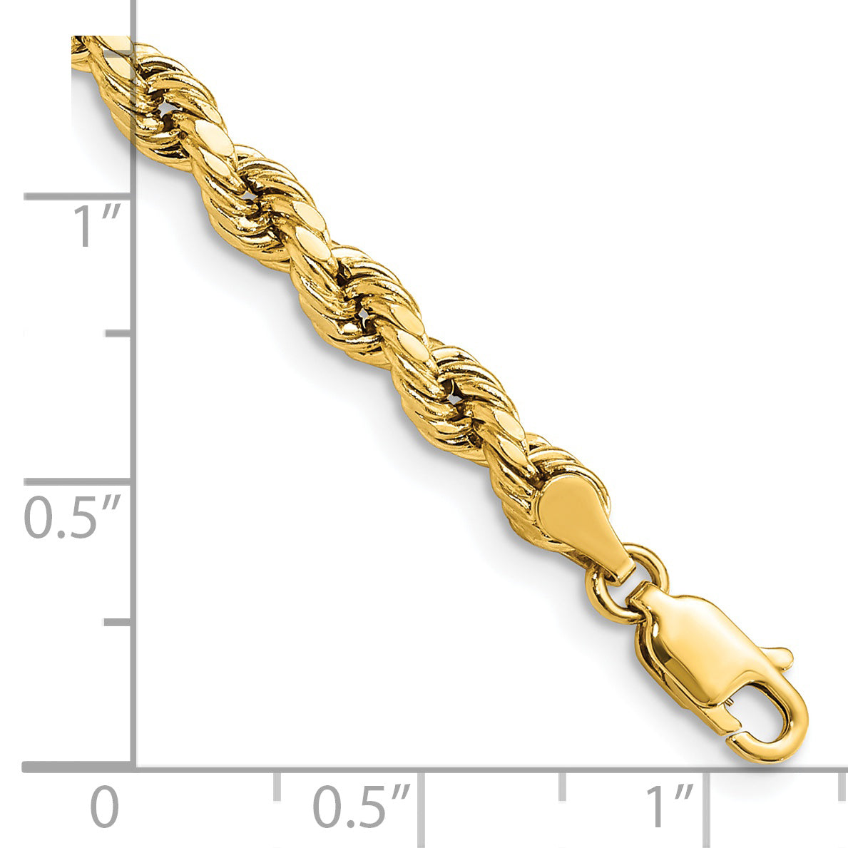 14k 4.0mm Semi-solid D/C Rope Chain
