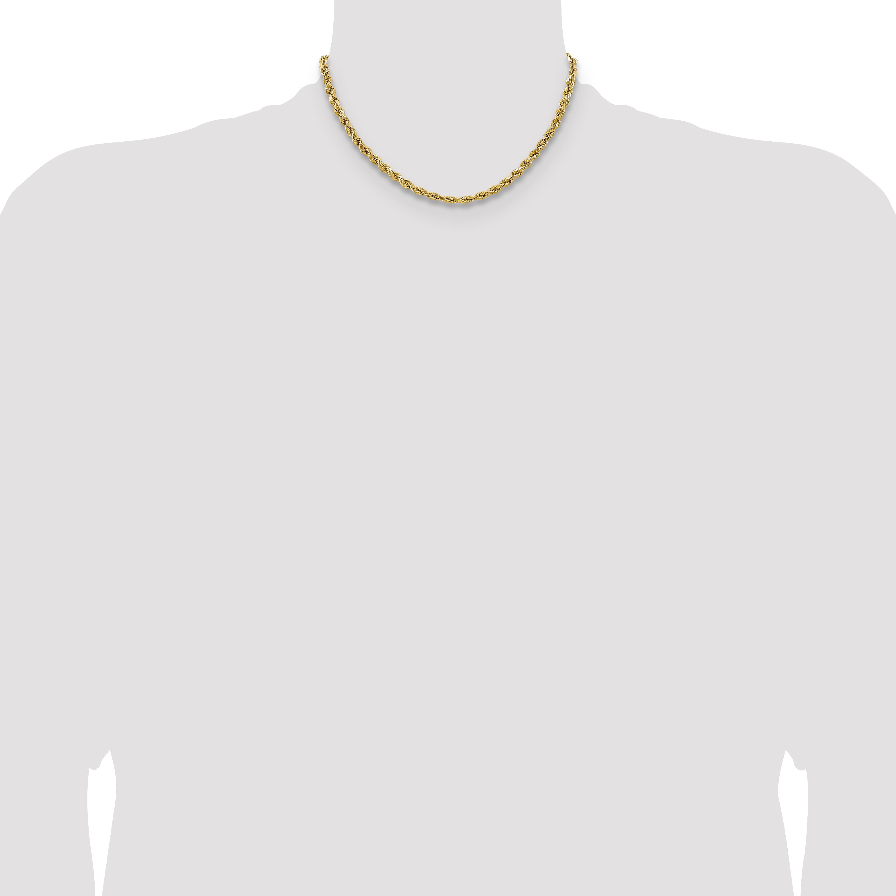 14k 4.9mm Semi-solid D/C Rope Chain