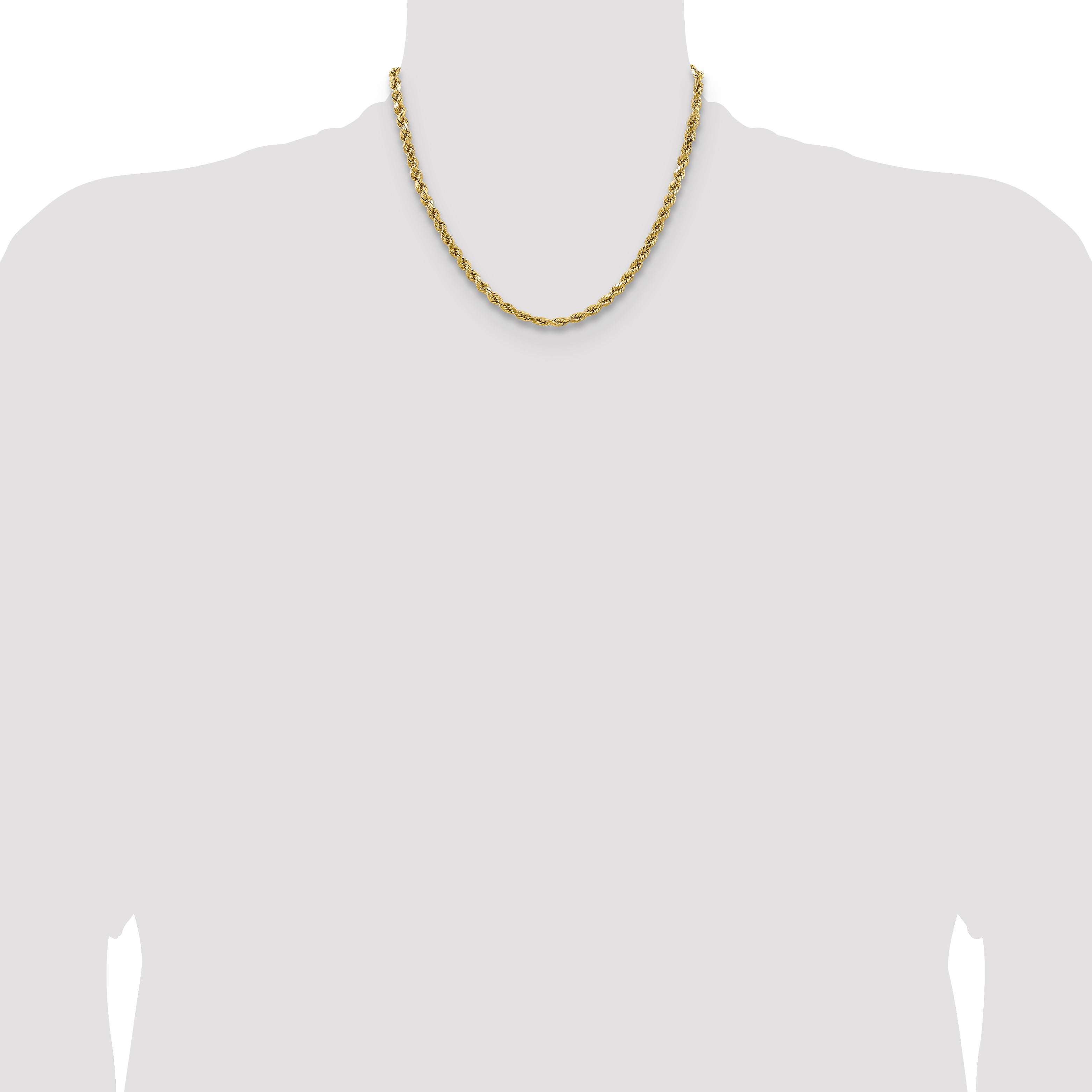 14k 4.9mm Semi-solid D/C Rope Chain