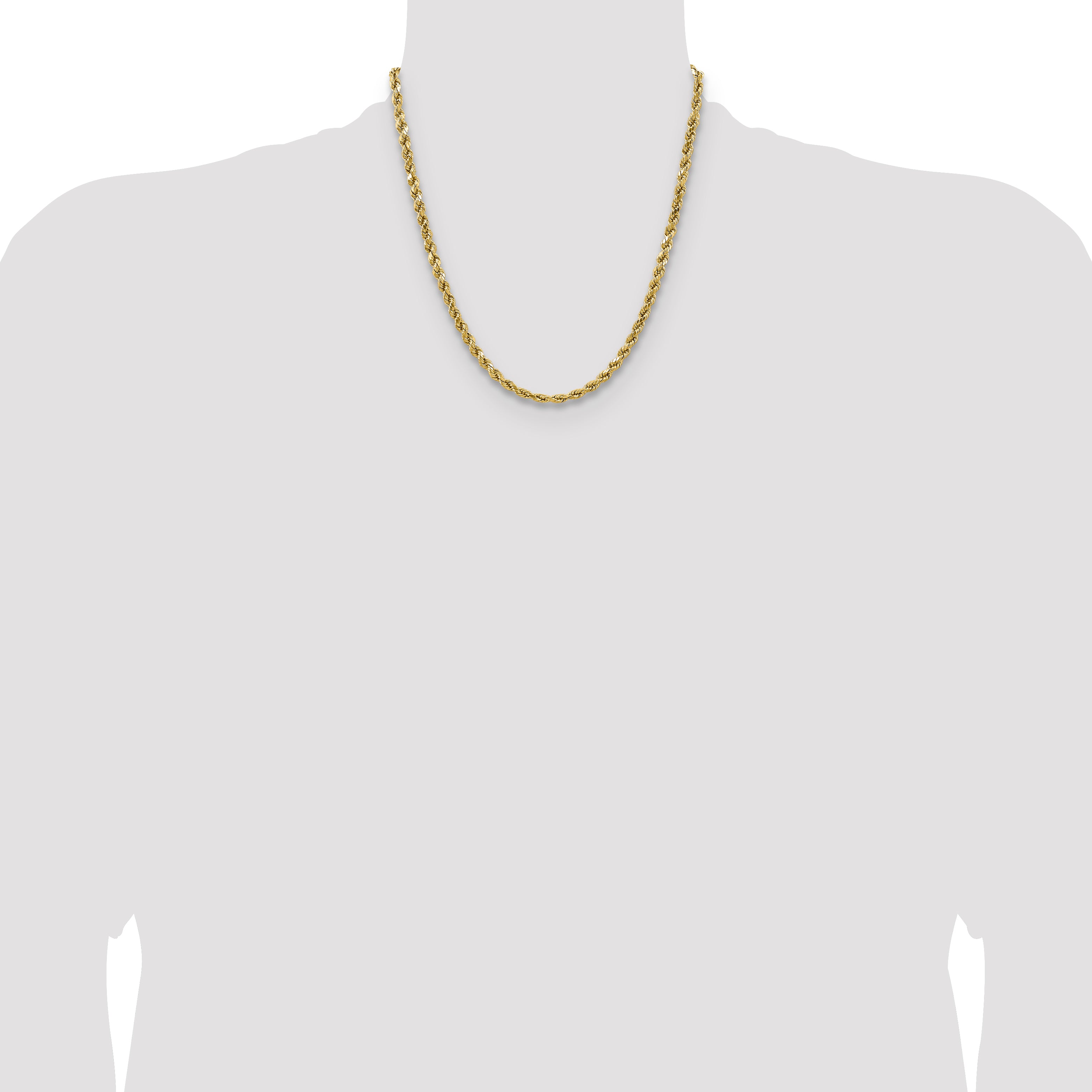 14k 4.9mm Semi-solid D/C Rope Chain