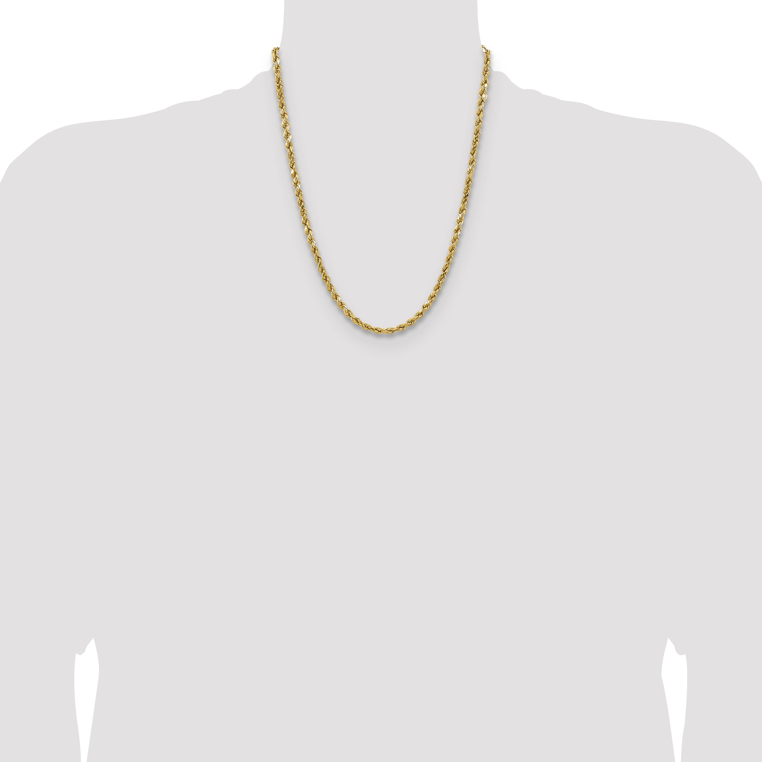 14k 4.9mm Semi-solid D/C Rope Chain