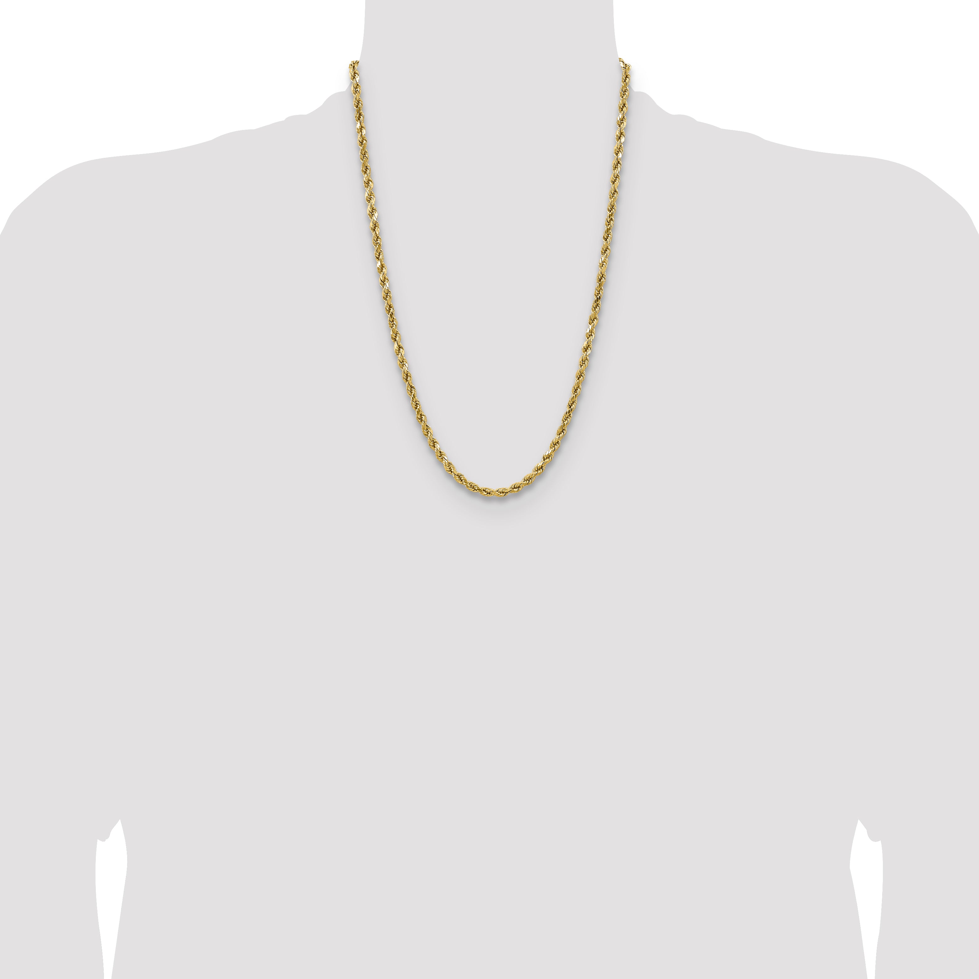 14k 4.9mm Semi-solid D/C Rope Chain