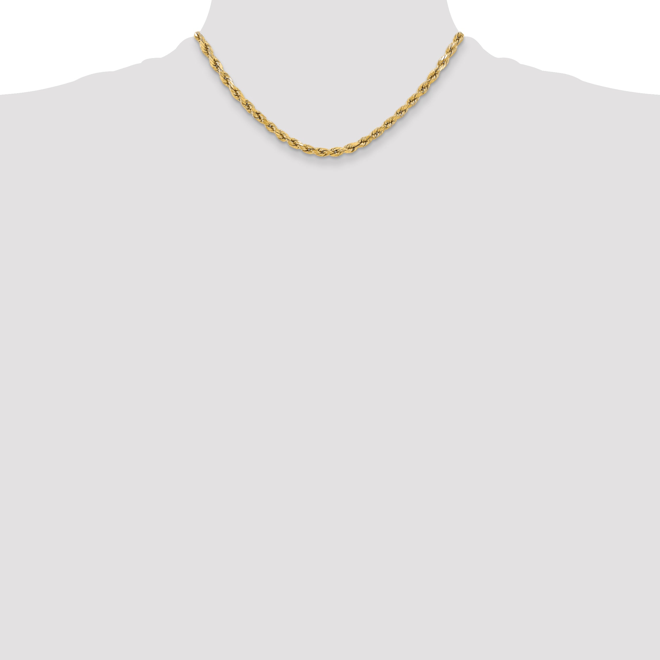 14k 5.5mm Semi-solid D/C Rope Chain