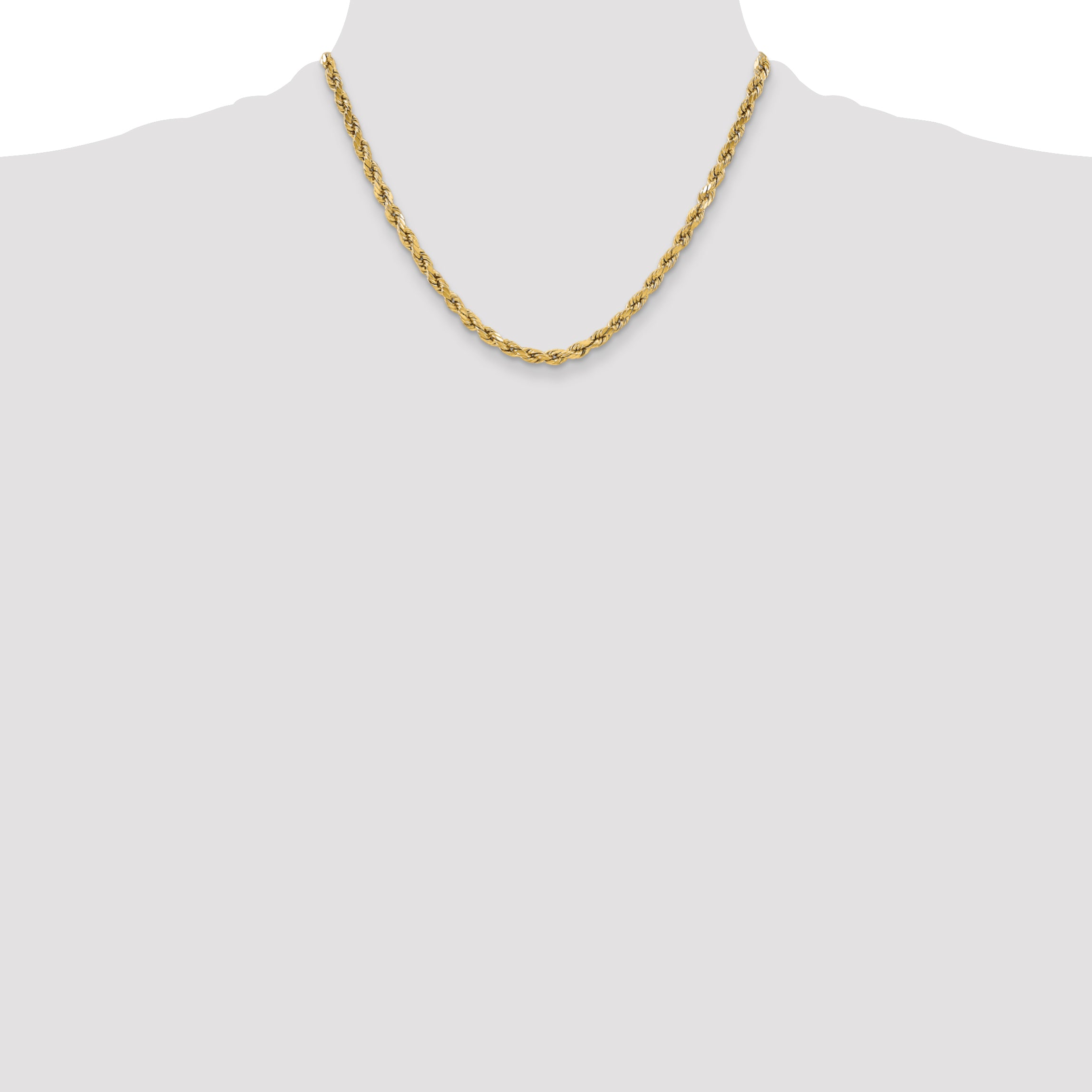 14k 5.5mm Semi-solid D/C Rope Chain