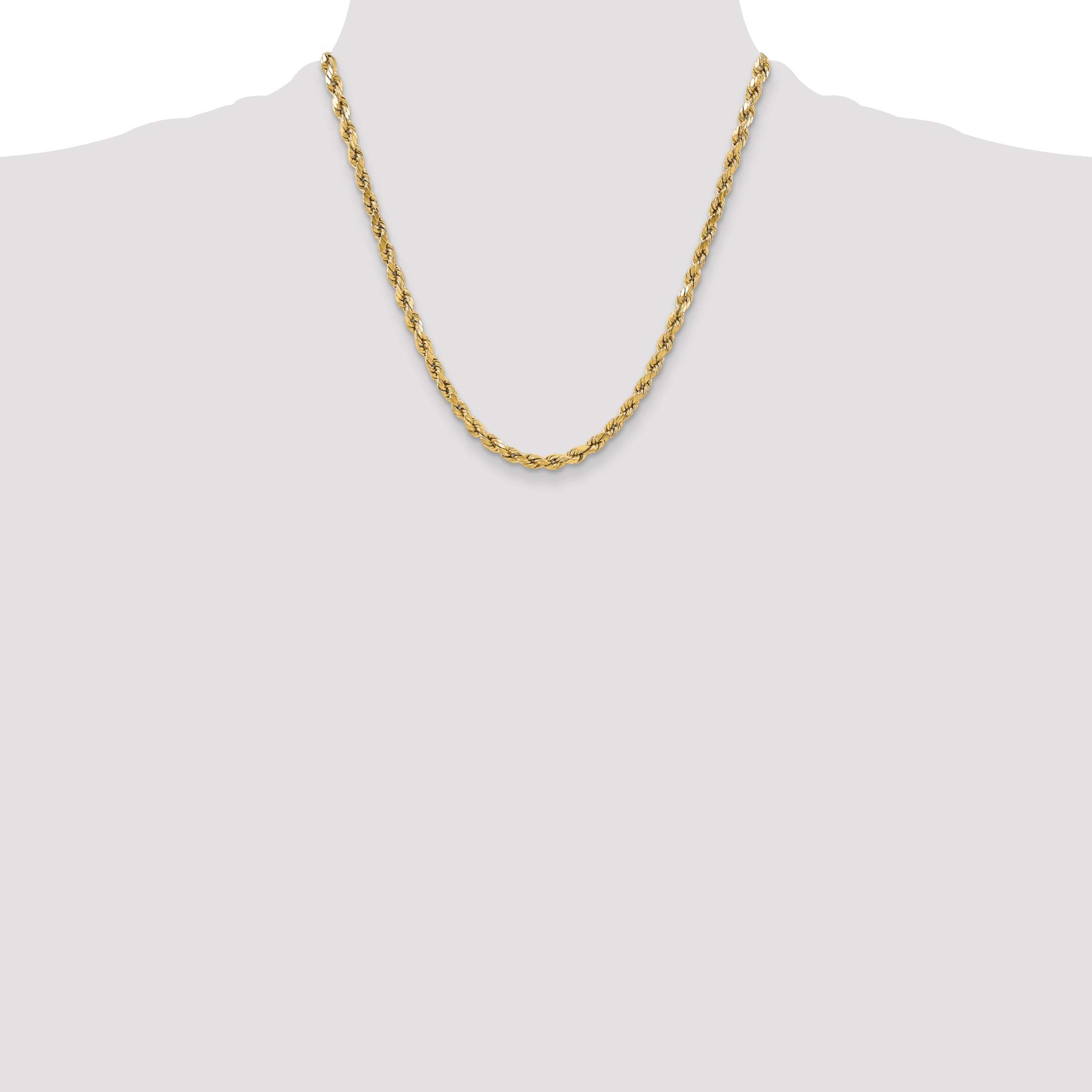 14k 5.5mm Semi-solid D/C Rope Chain