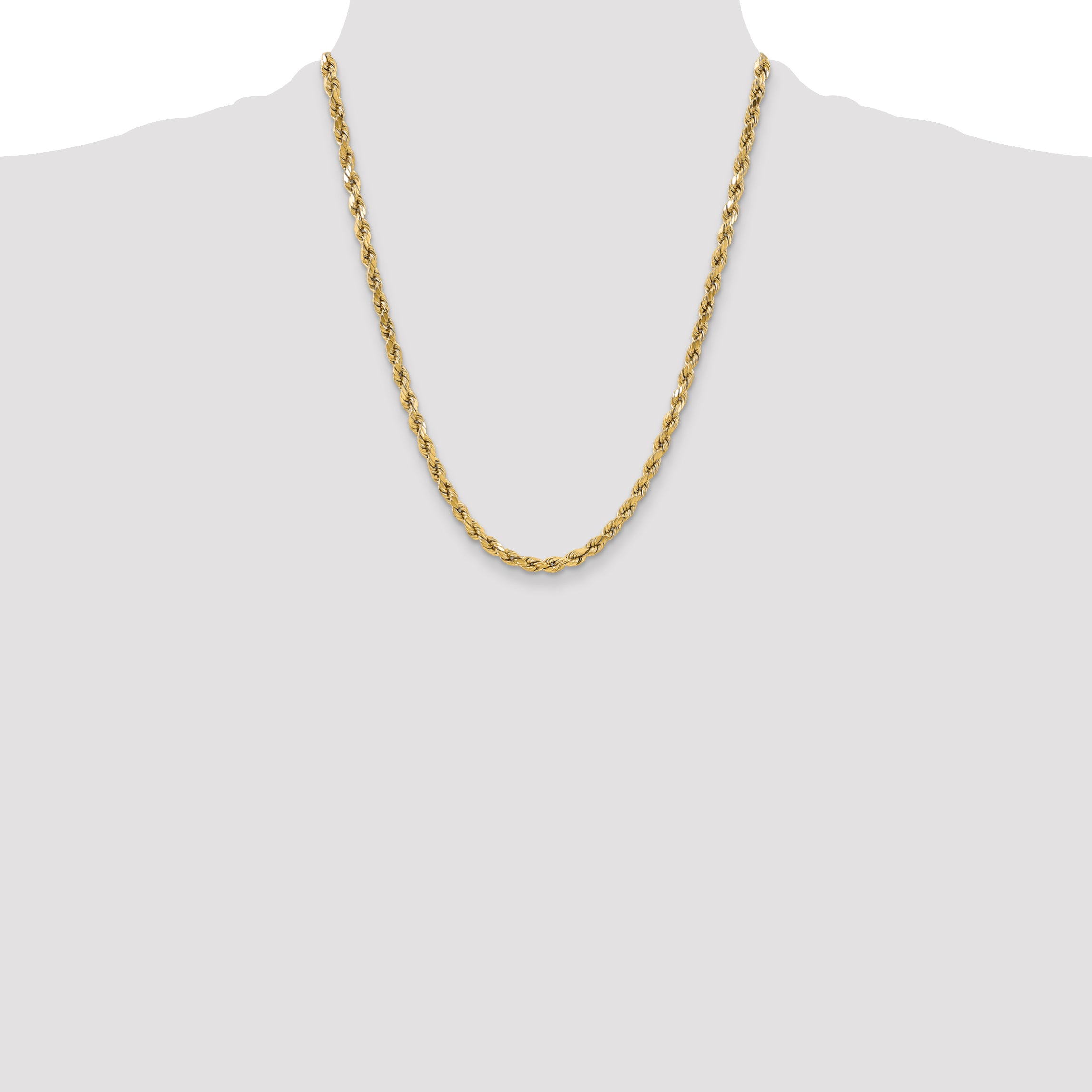 14k 5.5mm Semi-solid D/C Rope Chain