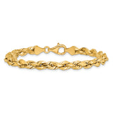 14k 5.5mm Semi-solid D/C Rope Chain