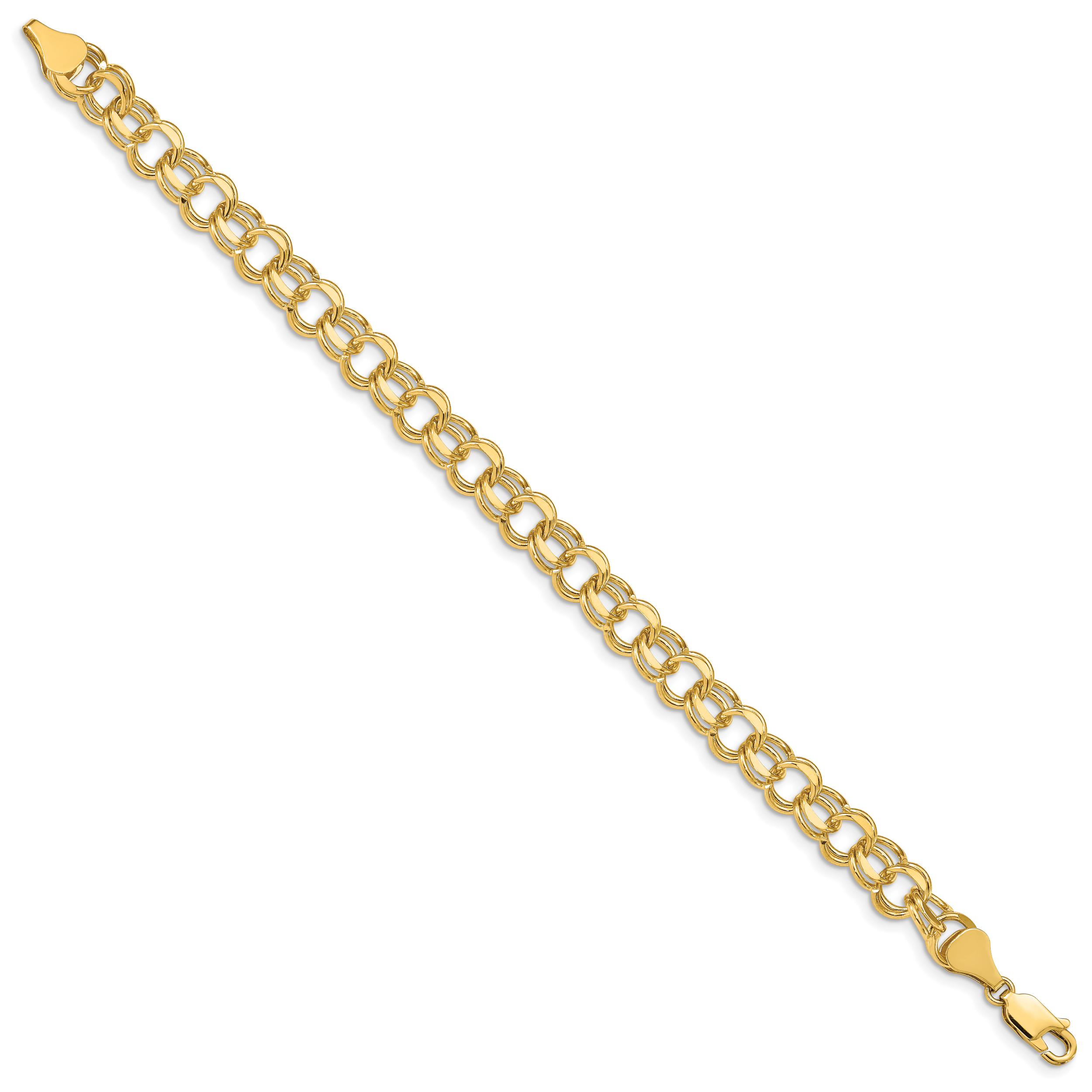 14k Double Link Charm Bracelet