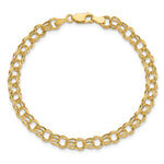 14k Hollow Double Link Charm Bracelet