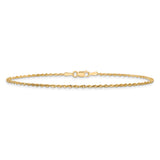 14k 1.5mm Ultra D/C Lightweight Rope Chain Anklet