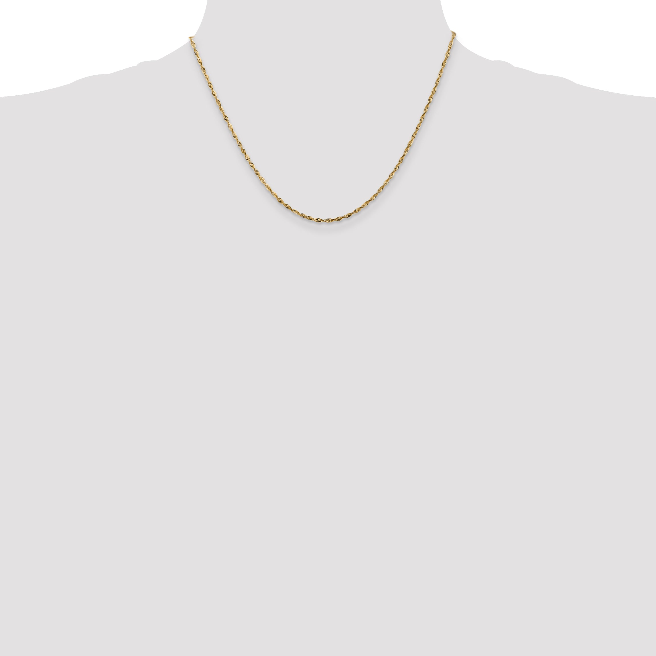 14k 1.8mm Ultra D/C Lightweight Rope Chain