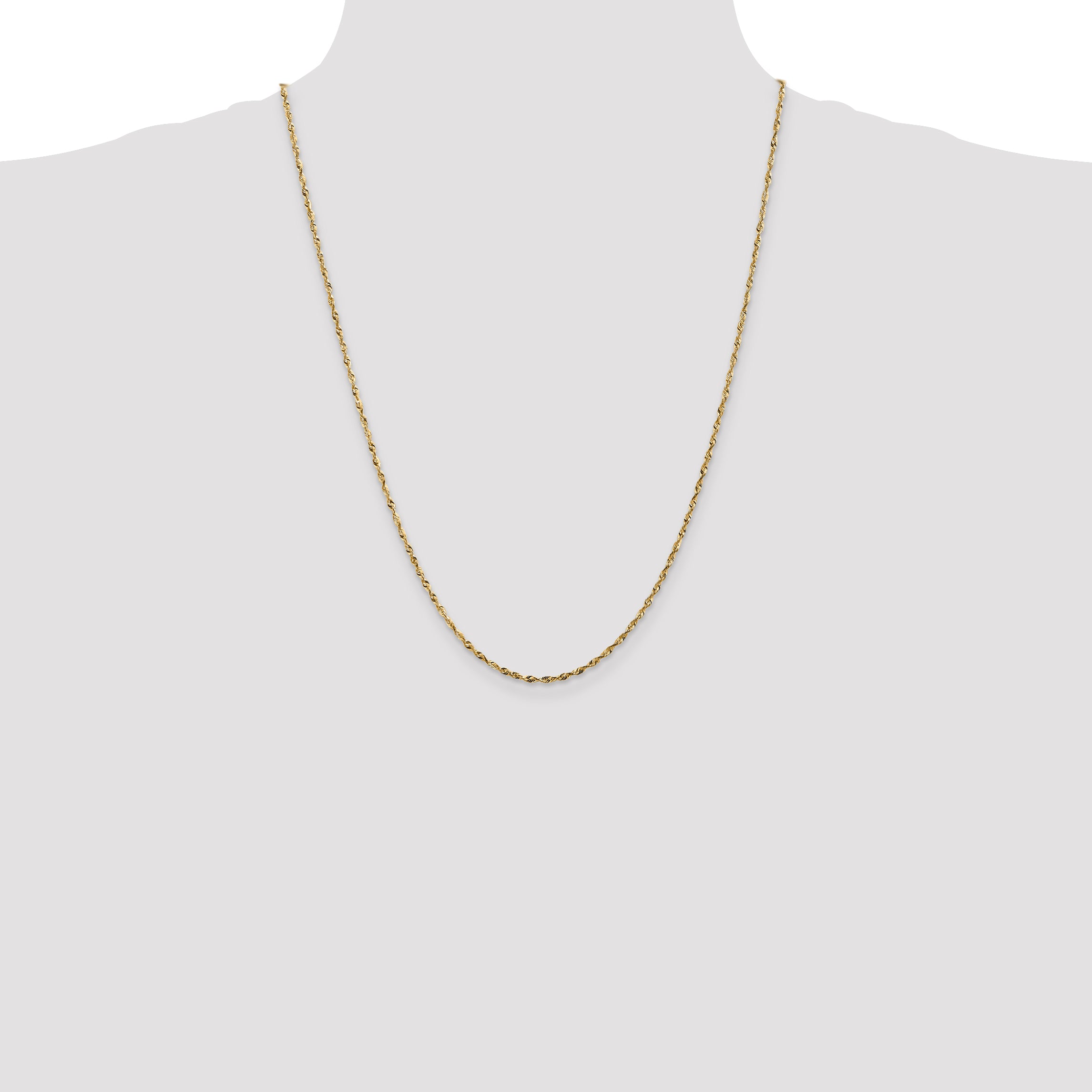 14k 1.8mm Ultra D/C Lightweight Rope Chain