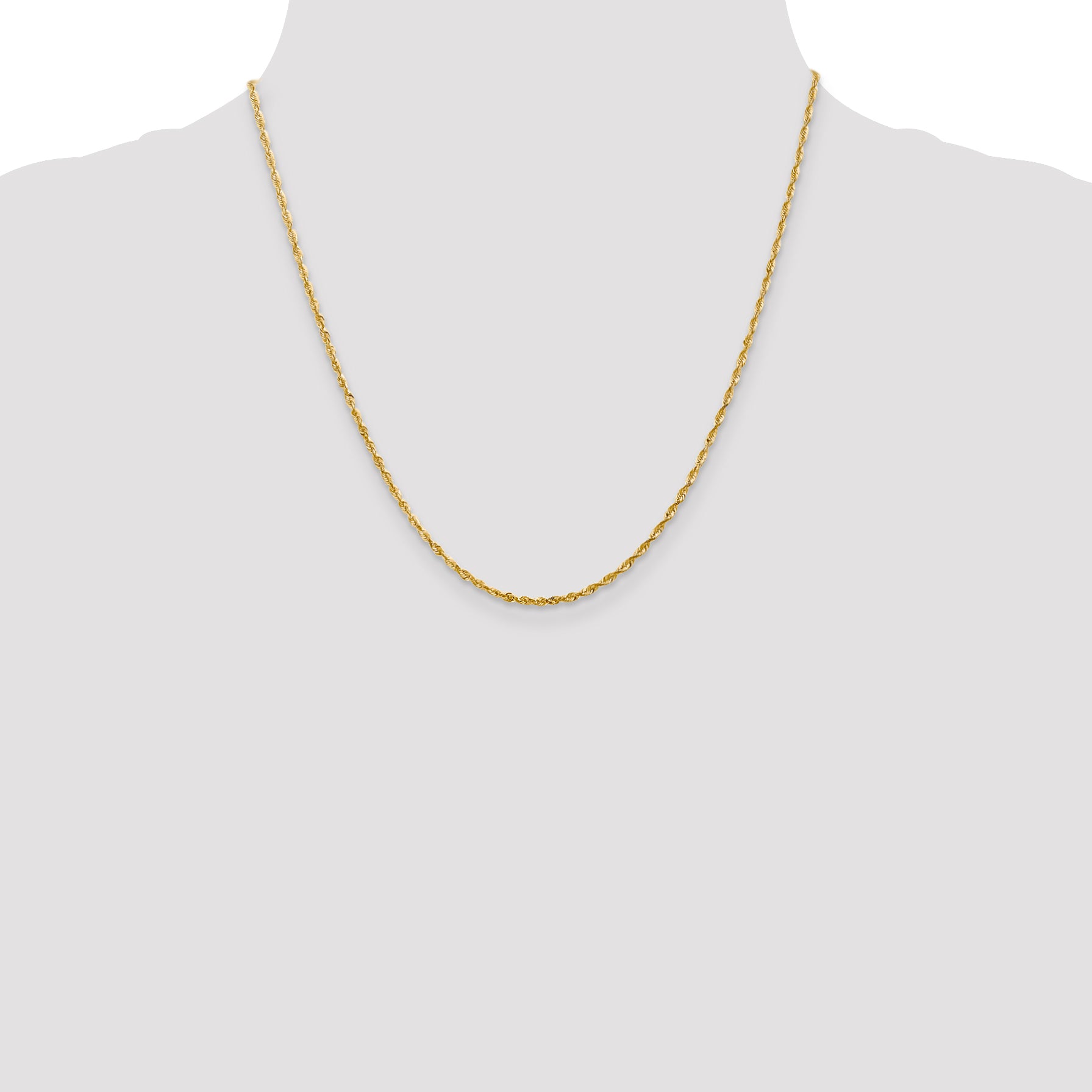 14k 2.0mm Ultra D/C Lightweight Rope Chain