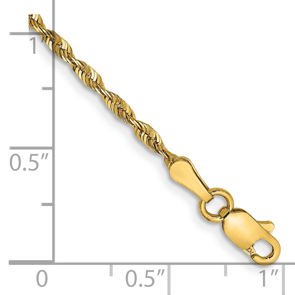 14k 2.0mm Ultra D/C Lightweight Rope Chain