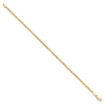 14k 2.0mm Ultra D/C Lightweight Rope Chain Anklet