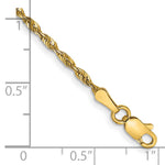 14k 2.0mm Ultra D/C Lightweight Rope Chain Anklet