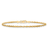 14k 2.0mm Ultra D/C Lightweight Rope Chain Anklet