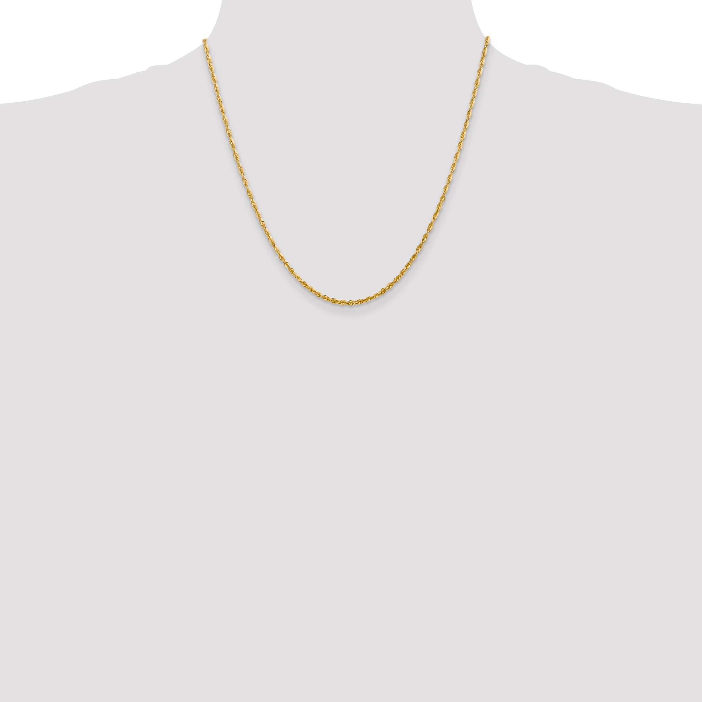14k 2.25mm Ultra D/C Lightweight Rope Chain