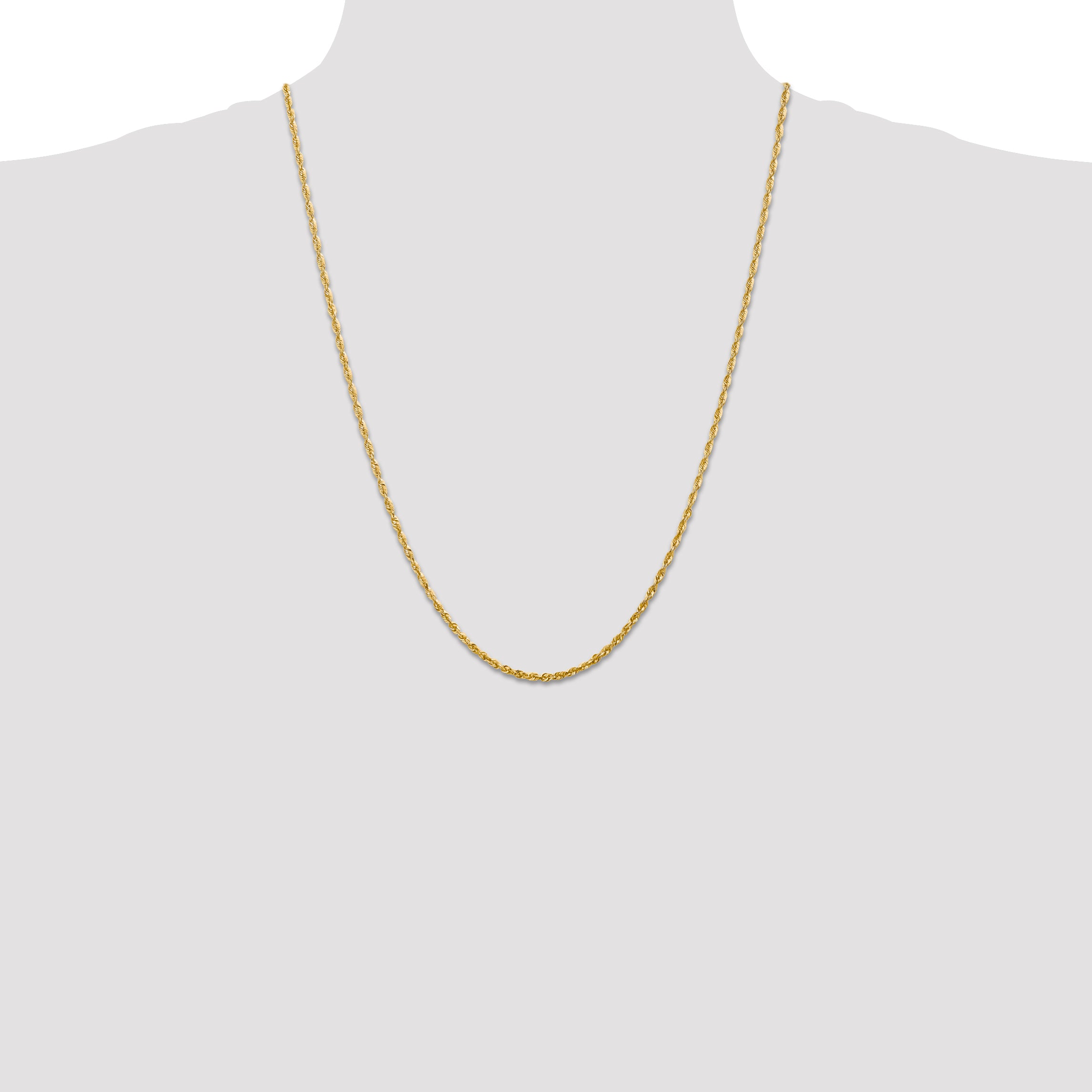 14k 2.25mm Ultra D/C Lightweight Rope Chain