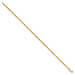 14k 2.5mm Ultra D/C Lightweight Rope Chain Anklet