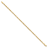 14k 2.5mm Ultra D/C Lightweight Rope Chain Anklet