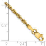 14k 2.5mm Ultra D/C Lightweight Rope Chain Anklet