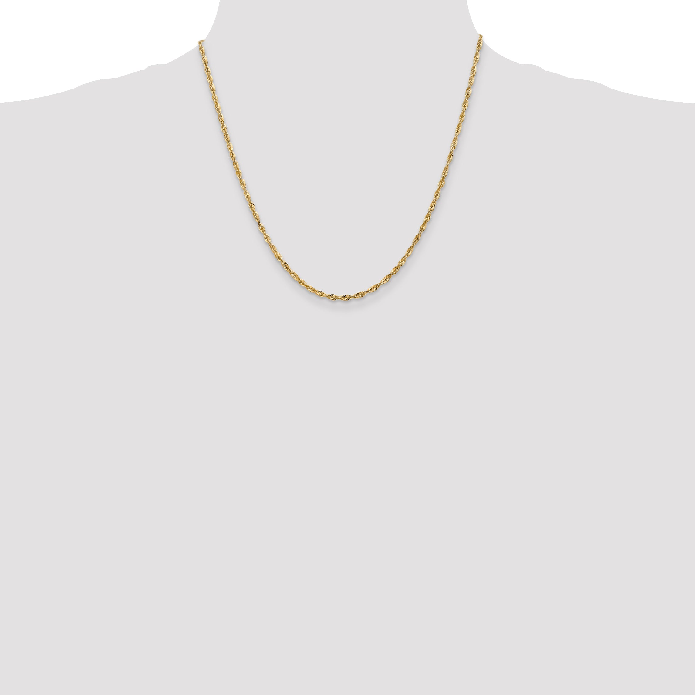 14k 2.5mm Ultra D/C Lightweight Rope Chain