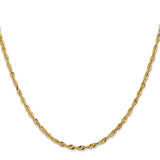 14k 2.5mm Ultra D/C Lightweight Rope Chain