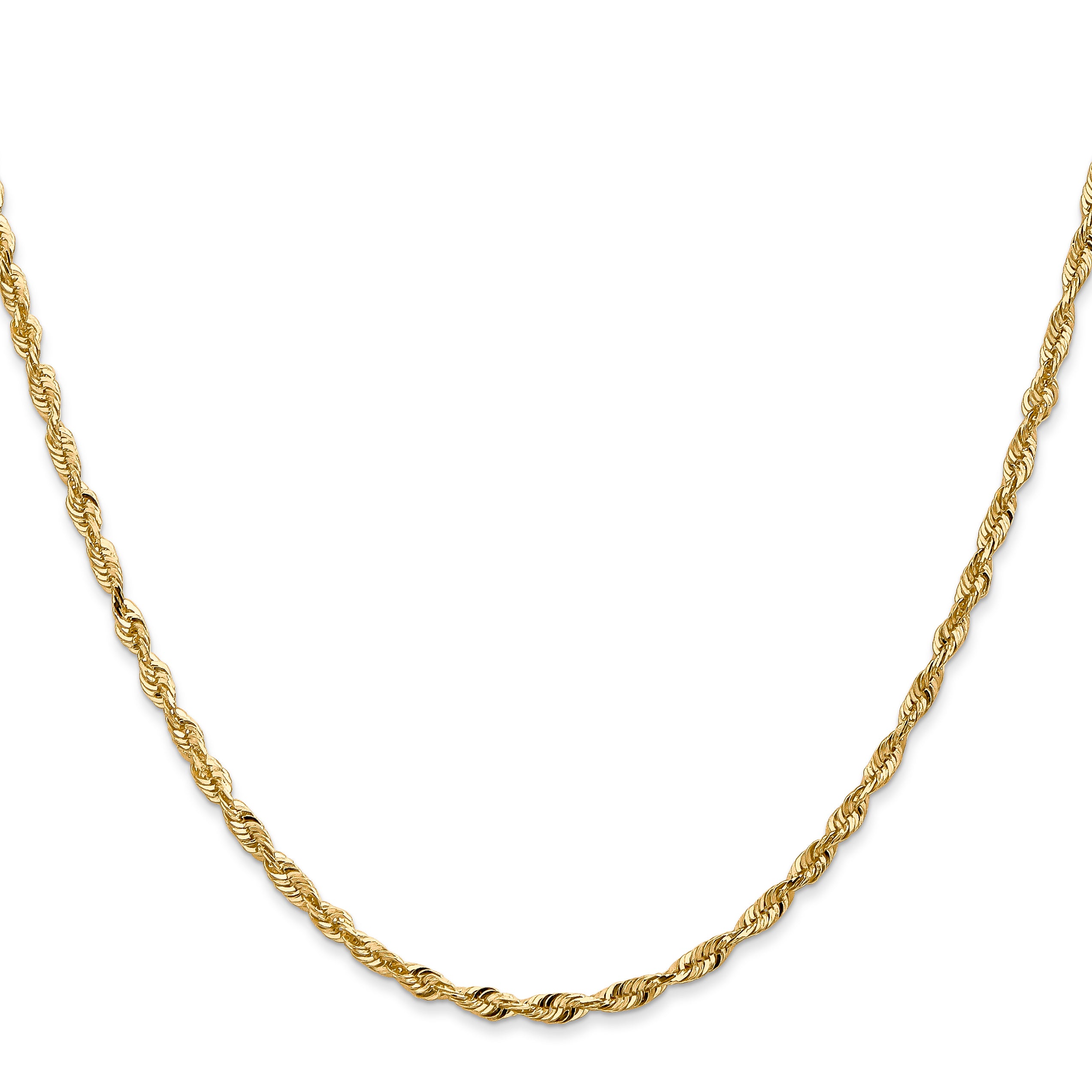 14k 2.5mm Ultra D/C Lightweight Rope Chain