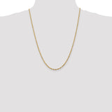 14k 2.5mm Ultra D/C Lightweight Rope Chain