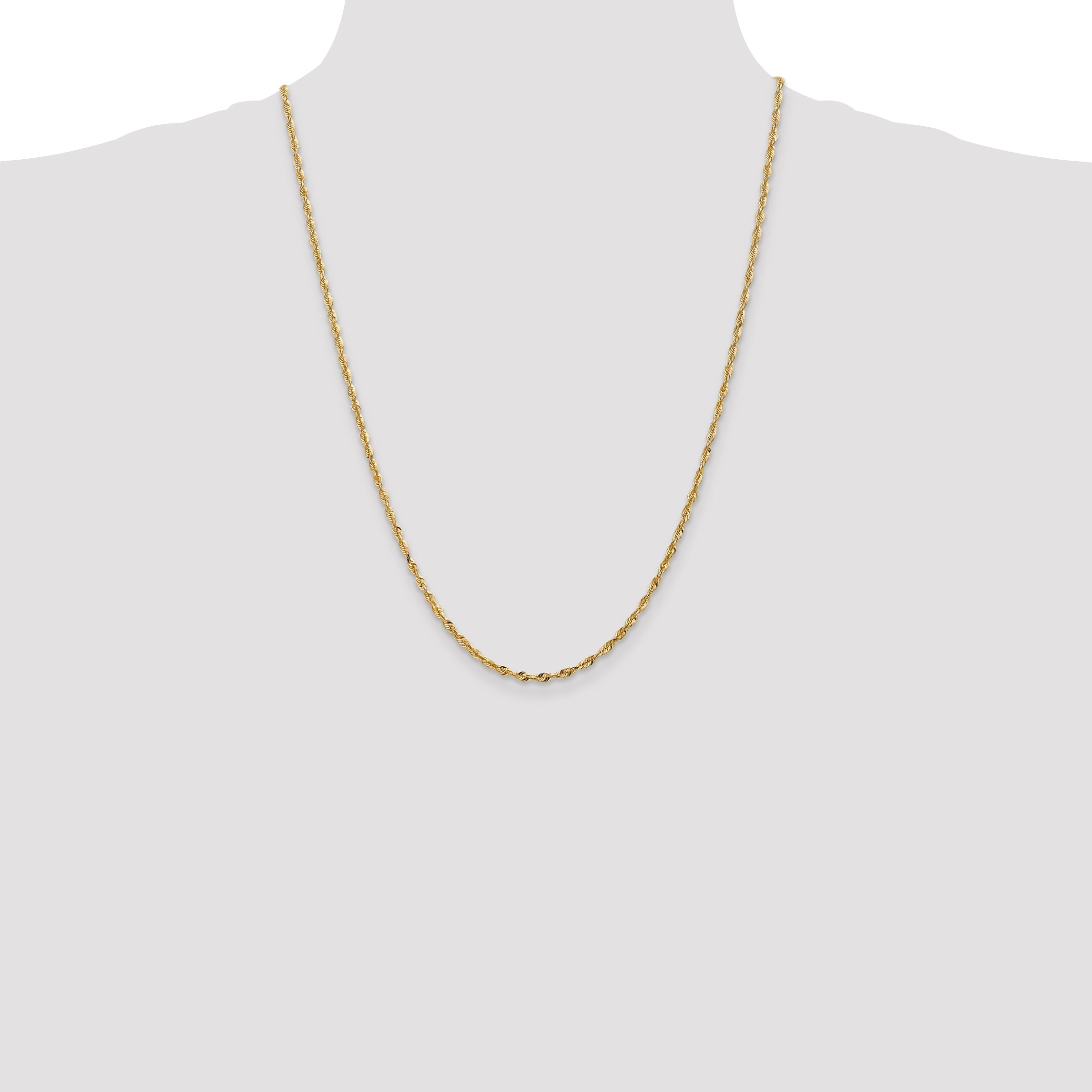 14k 2.5mm Ultra D/C Lightweight Rope Chain