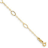 14k Oval Design Diamond-cut Bracelet