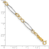 14k Two-tone Oval Design Bracelet