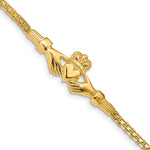 14K Polished Claddagh Bracelet