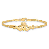 14K Polished Claddagh Bracelet