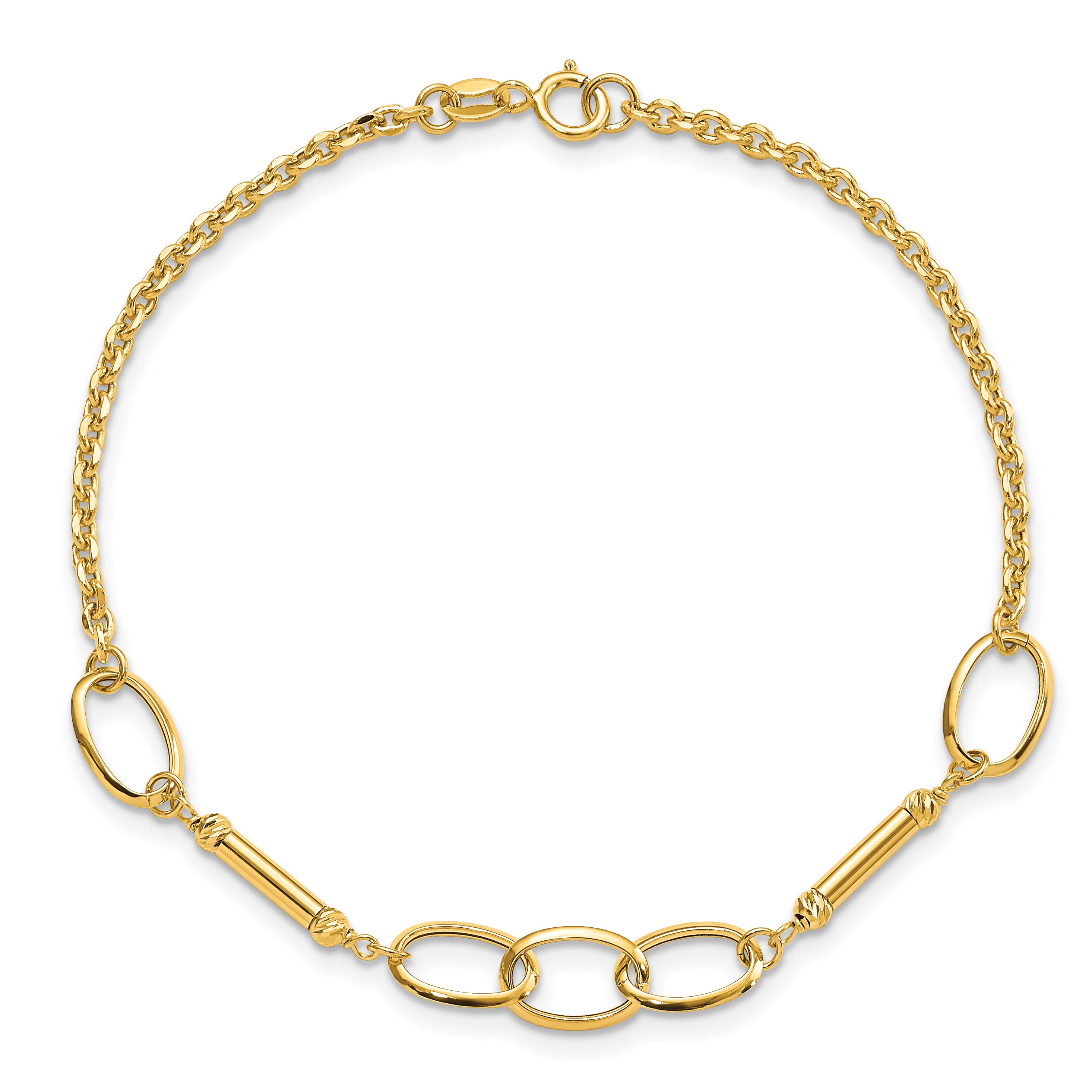 14K Polished Bars and Links Bracelet