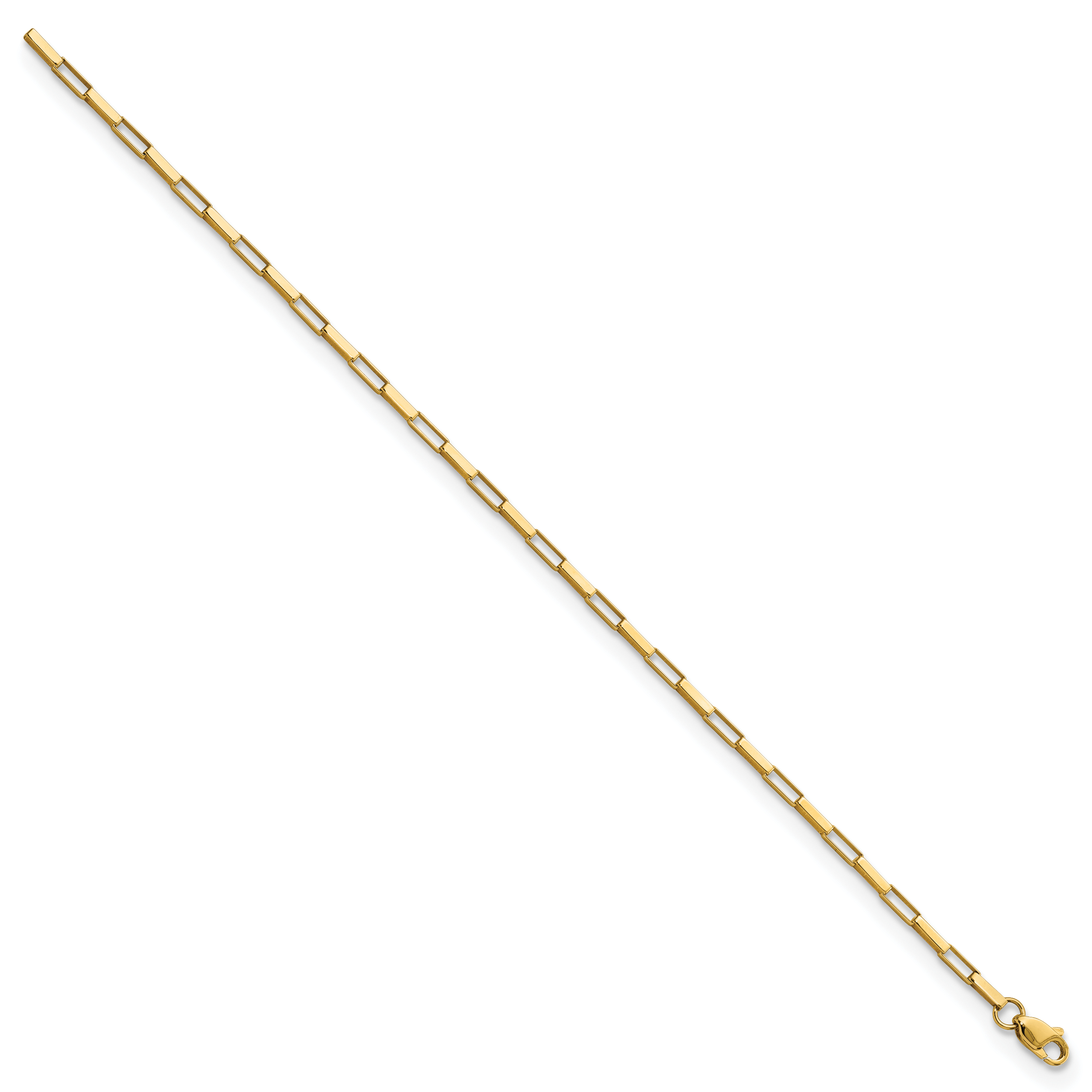 14K Polished Fancy Box Links 7.5in Bracelet