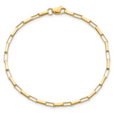 14K Polished Fancy Box Links 7.5in Bracelet
