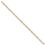 14K and White Rhodium D/C Fancy 7.5in Bracelet