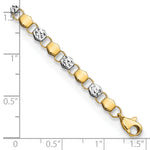 14K and White Rhodium D/C Fancy 7.5in Bracelet