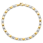14K and White Rhodium D/C Fancy 7.5in Bracelet