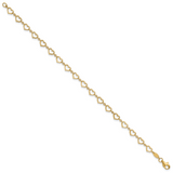 14K Polished Heart Link Bracelet