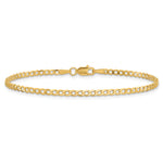 14k 2.2mm Flat Beveled Curb Chain Anklet