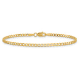 14k 2.2mm Flat Beveled Curb Chain Anklet