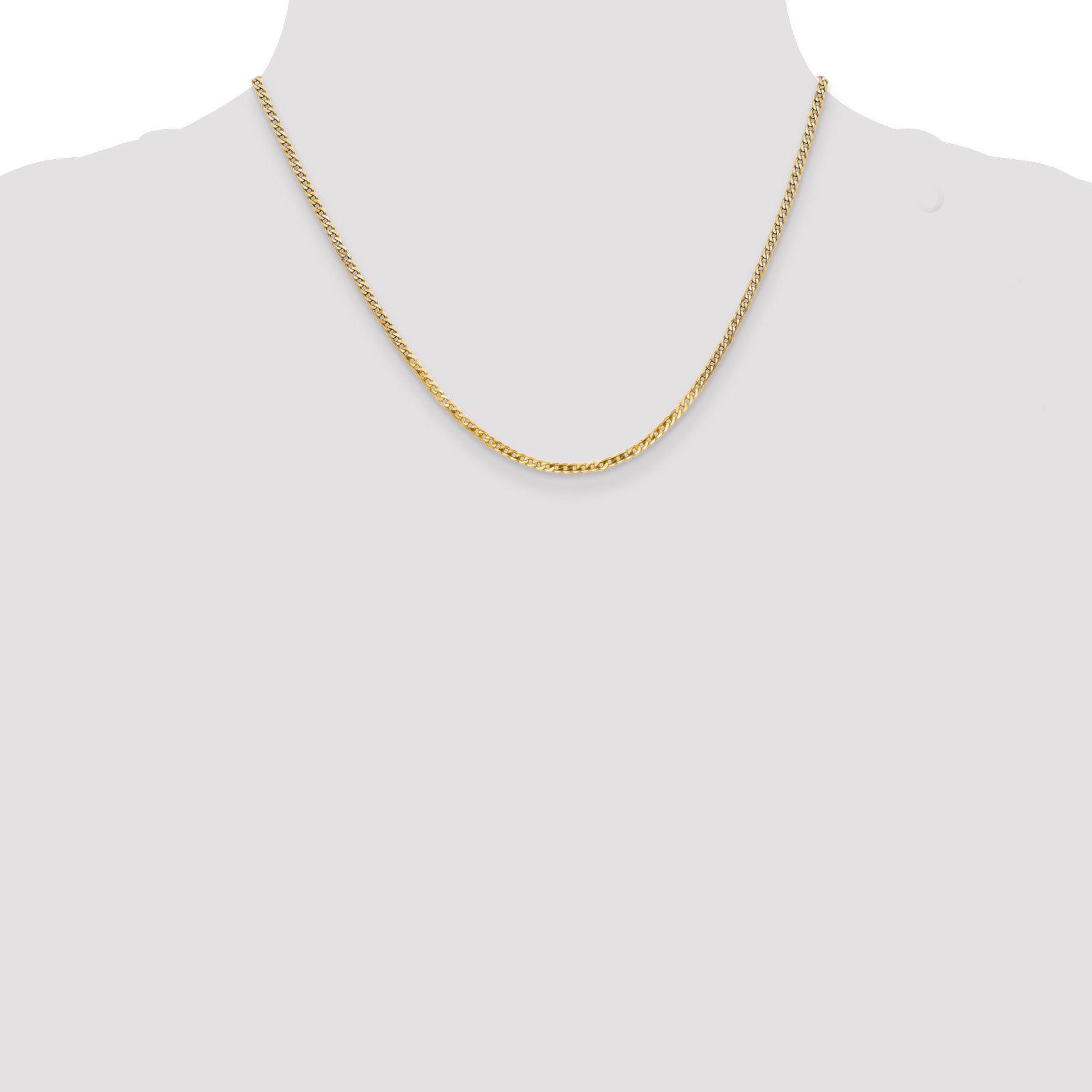 14k 2.2mm Flat Beveled Curb Chain