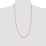 14k 2.2mm Flat Beveled Curb Chain