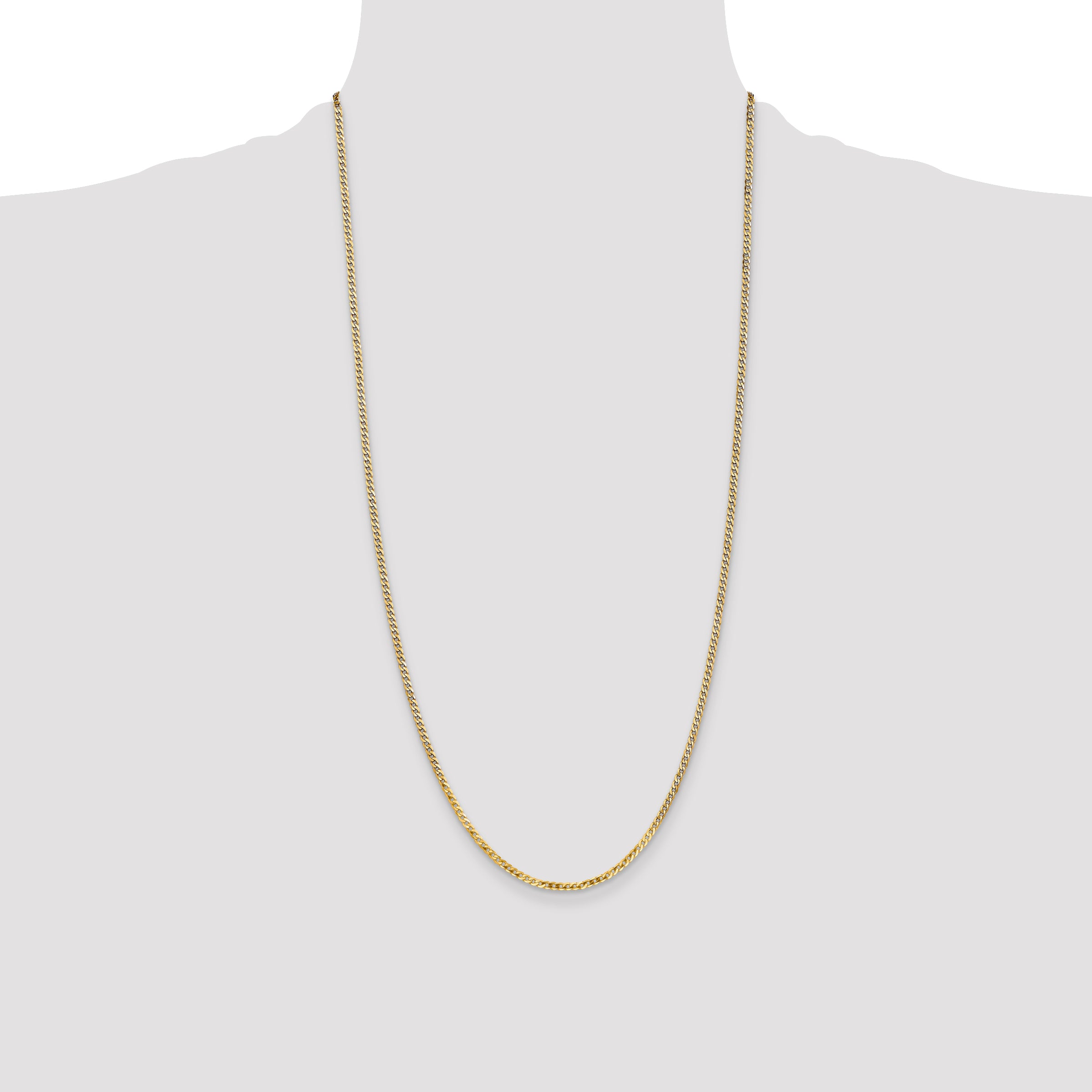 14k 2.2mm Flat Beveled Curb Chain
