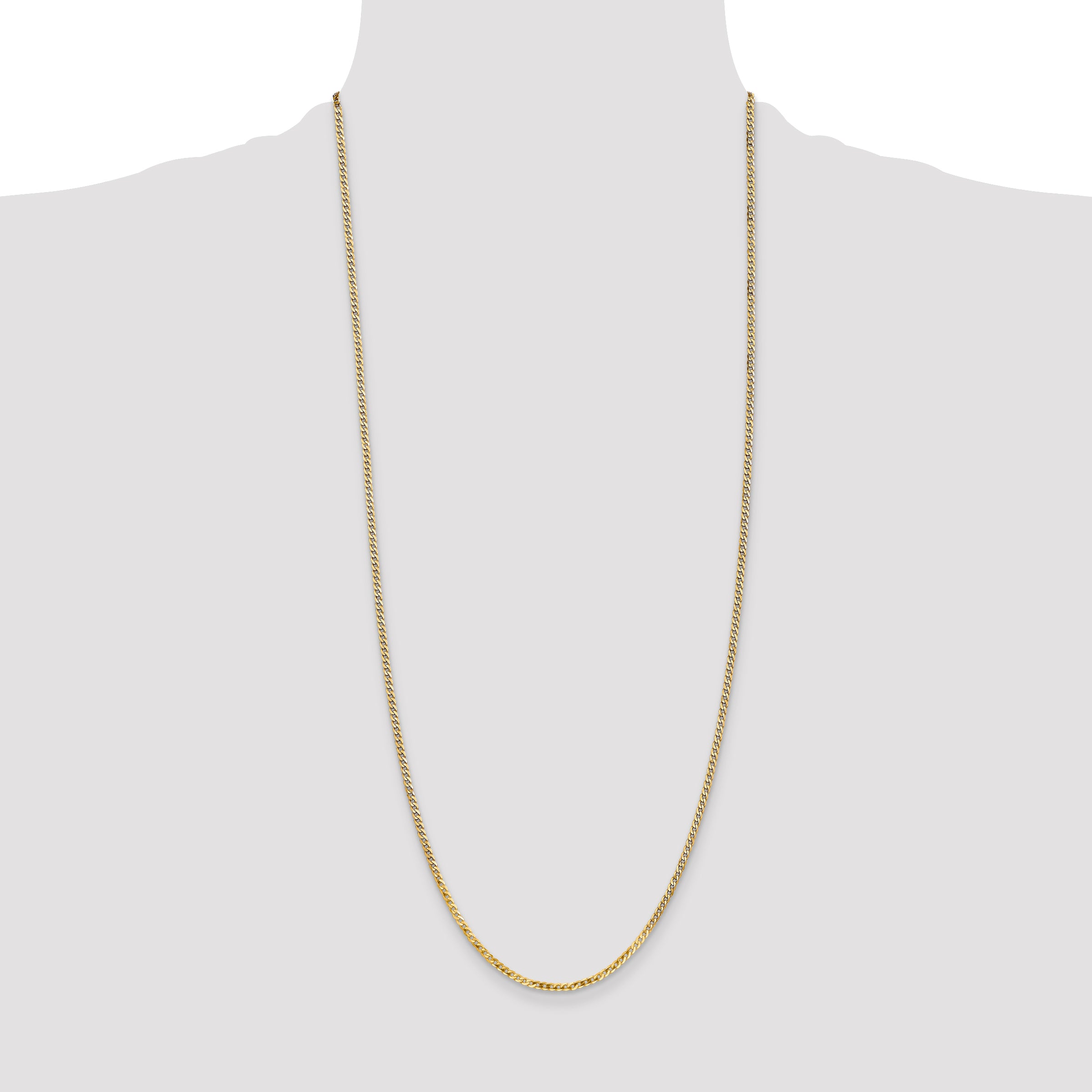 14k 2.2mm Flat Beveled Curb Chain